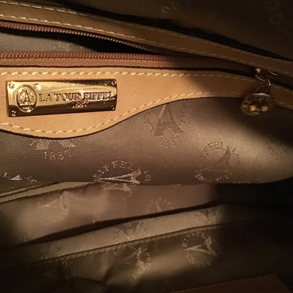 🔥LA TOUR  EIFFEL PARIS, vintage, has wear on leather see pics, gorgeous bag - Picture 16 of 16
